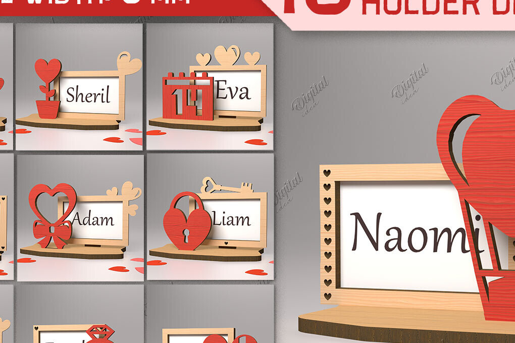 Σετ των 2 Intra απο ξύλο plywood 3mm-4mm πάχος – Πακέτο κοπής λέιζερ θήκης Valentine Place Δίασταση  20x20 cm INTRAFABR-85915883