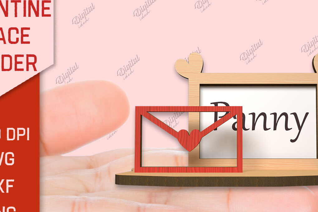 Σετ των 2 Intra απο ξύλο plywood 3mm-4mm πάχος – Valentine Place Holder Laser. Κάρτα ονόματος Δίασταση  20x20 cm INTRAFABR-85832157