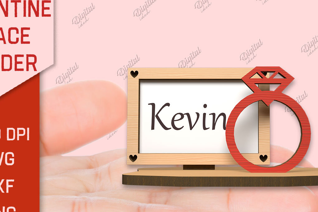 Σετ των 2 Intra απο ξύλο plywood 3mm-4mm πάχος – Valentine Place Holder Laser. Κάρτα ονόματος Δίασταση  20x20 cm INTRAFABR-85846481