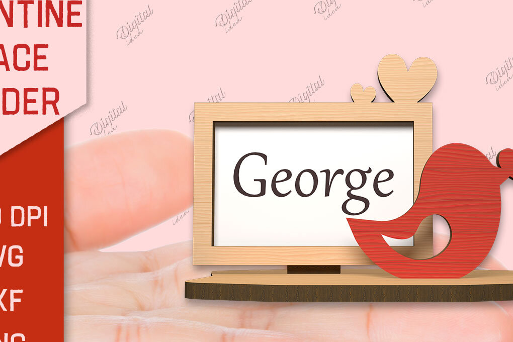 Σετ των 2 Intra απο ξύλο plywood 3mm-4mm πάχος – Valentine Place Holder Laser. Κάρτα ονόματος Δίασταση  20x20 cm INTRAFABR-85846543