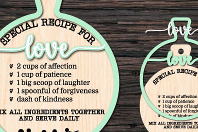 Σετ των 2 Intra απο ξύλο plywood 3mm-4mm πάχος – Βαλεντίνος Συνταγή κοπής σανίδα κοπής με λέιζερ Δίασταση  20x20 cm INTRAFABR-87837112