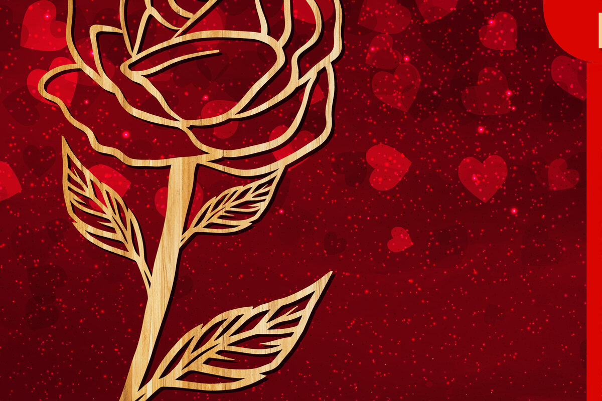 Intra απο ξύλο plywood 3mm-4mm πάχος – Valentine Rose Design με Δίασταση  40x30 cm INTRAFABR-23446905