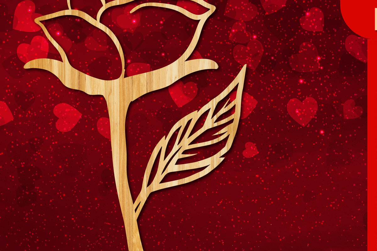 Intra απο ξύλο plywood 3mm-4mm πάχος – Valentine Rose Design με Δίασταση  40x30 cm INTRAFABR-23447731