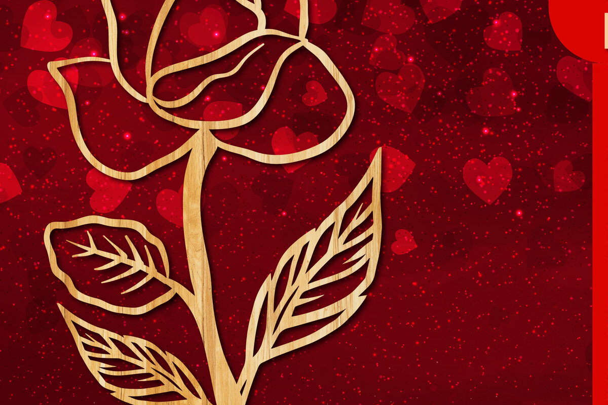 Intra απο ξύλο plywood 3mm-4mm πάχος – Valentine Rose Design με Δίασταση  40x30 cm INTRAFABR-23446524