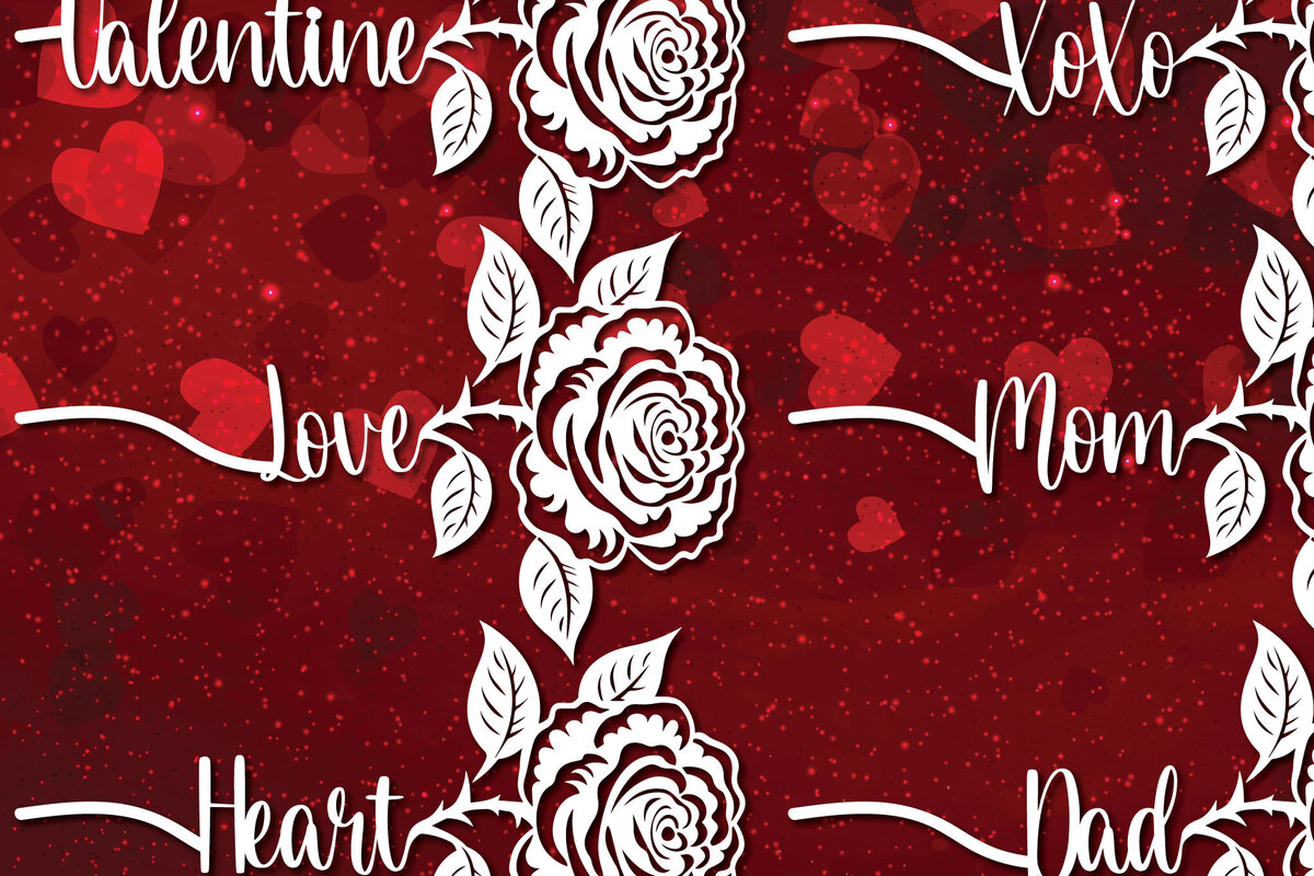 Σετ των 2 Intra απο ξύλο plywood 3mm-4mm πάχος – Πακέτο με Valentine Rose Δίασταση  20x20 cm INTRAFABR-87178590