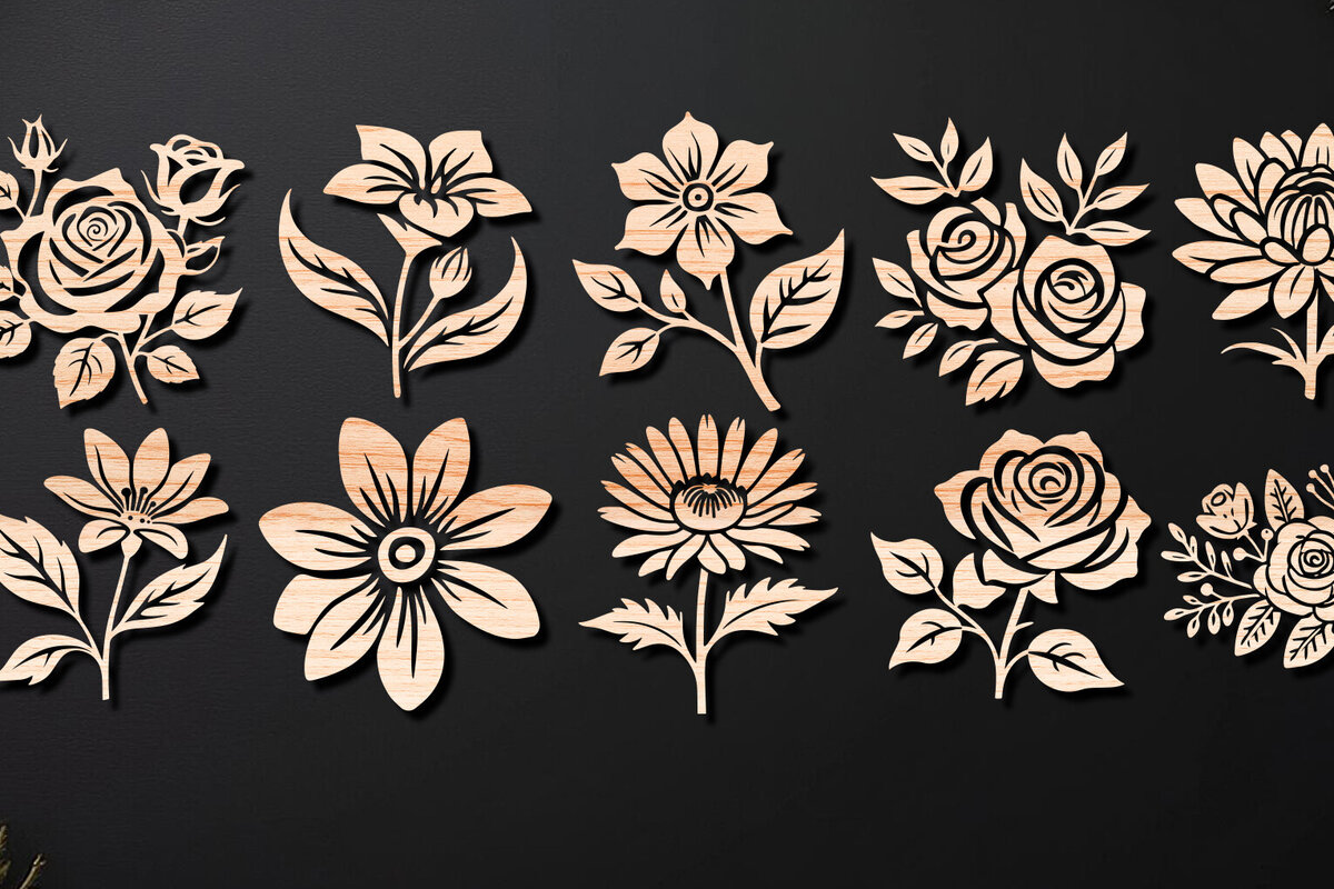 Σετ των 2 Intra απο ξύλο plywood 3mm-4mm πάχος – Πακέτο με Valentine Rose Δίασταση  20x20 cm INTRAFABR-111885076