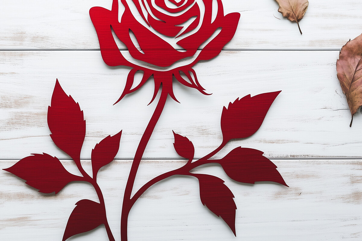 Σετ των 2 Intra απο ξύλο plywood 3mm-4mm πάχος – Αρχείο κοπής με λέιζερ Valentine Rose Δίασταση  20x20 cm INTRAFABR-111404493