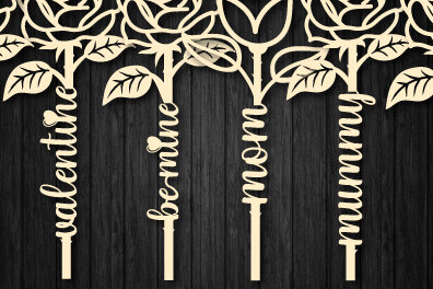 Σετ των 2 Intra απο ξύλο plywood 3mm-4mm πάχος – Valentine Rose Cut με κείμενο 1256 Δίασταση  20x20 cm INTRAFABR-112938546