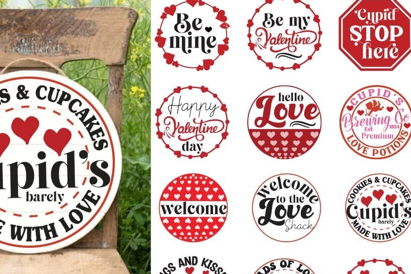 Σετ των 2 Intra απο ξύλο plywood 3mm-4mm πάχος – Πακέτο στρογγυλής πινακίδας Αγίου Βαλεντίνου Δίασταση  20x20 cm INTRAFABR-62672511