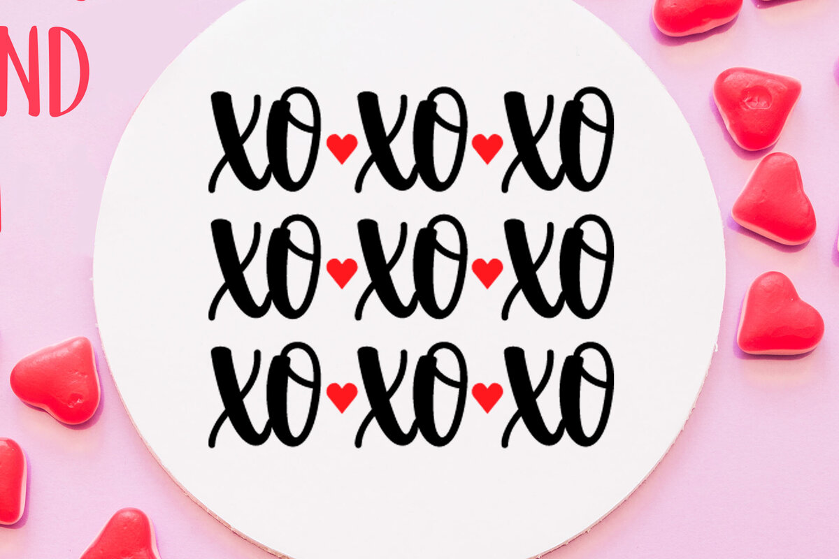 Σετ των 2 Intra απο ξύλο plywood 3mm-4mm πάχος – Στρογγυλό σημάδι του Αγίου Βαλεντίνου. Xo Xo Xo Δίασταση  20x20 cm INTRAFABR-82901859