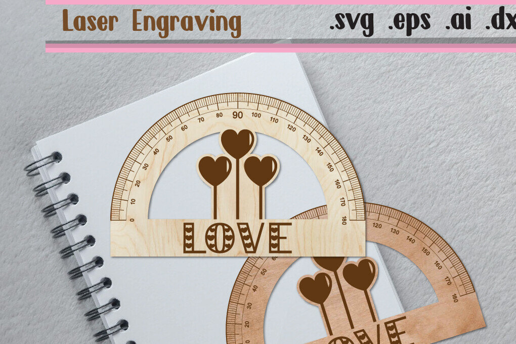 Σετ των 2 Intra απο ξύλο plywood 3mm-4mm πάχος – Valentine Ruler Arch - Ruler Protactor Δίασταση  20x20 cm INTRAFABR-113025933