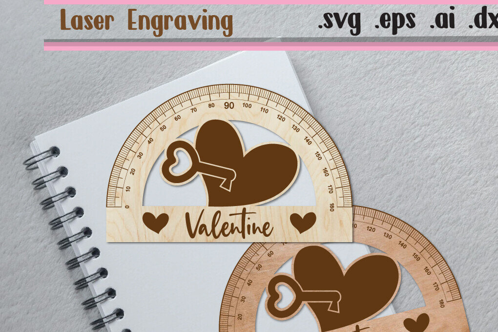 Σετ των 2 Intra απο ξύλο plywood 3mm-4mm πάχος – Valentine Ruler Arch - Ruler Protactor Δίασταση  20x20 cm INTRAFABR-113300657