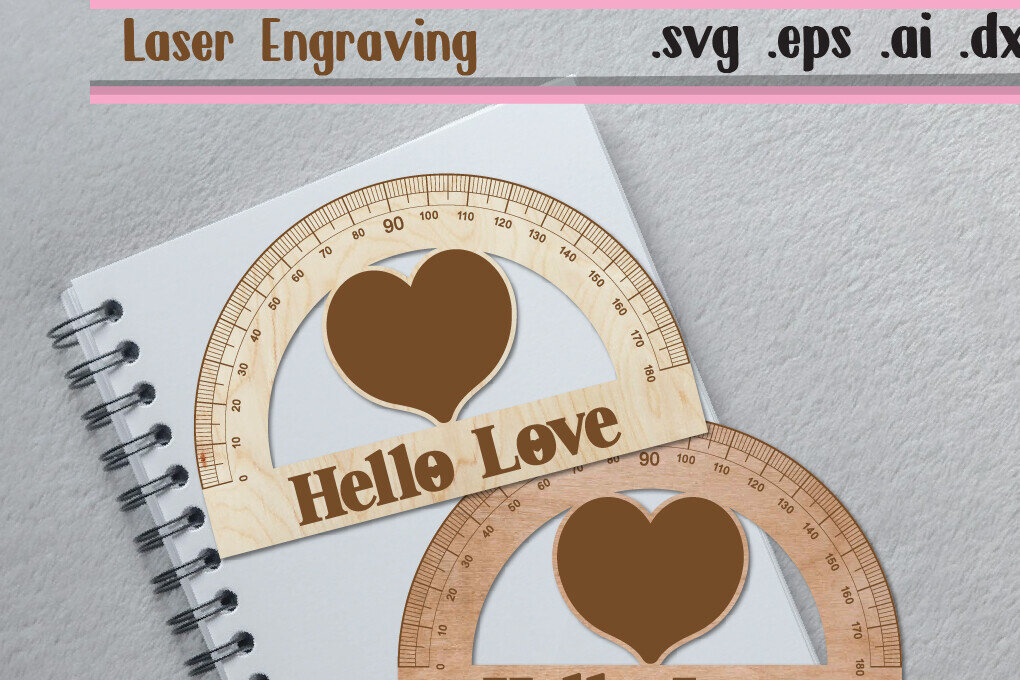 Σετ των 2 Intra απο ξύλο plywood 3mm-4mm πάχος – Valentine Ruler Arch - Ruler Protactor Δίασταση  20x20 cm INTRAFABR-112727893