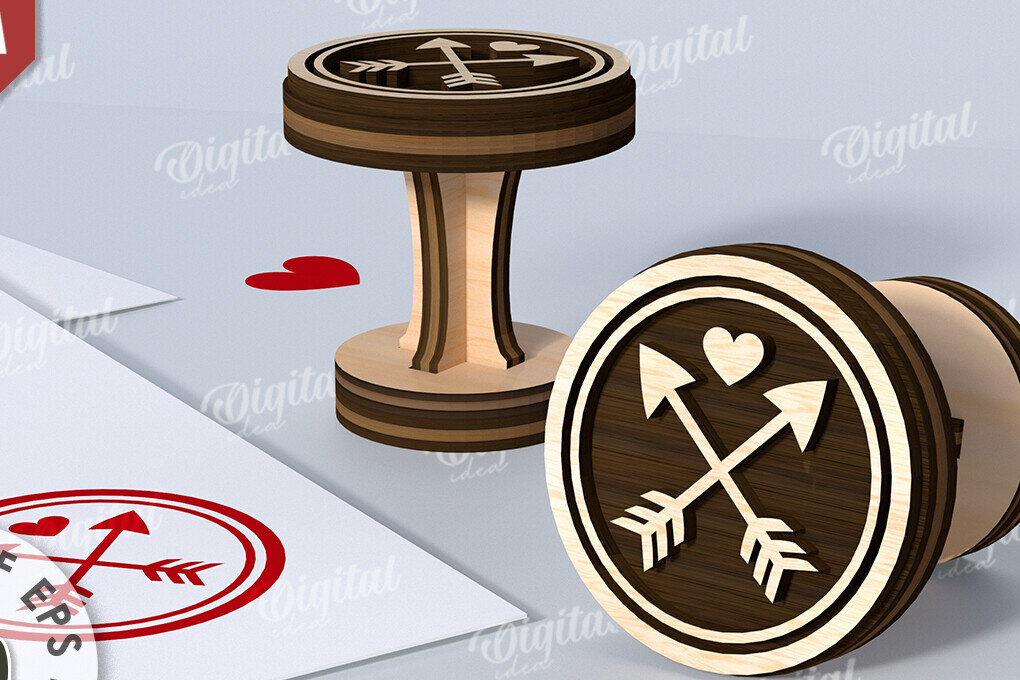 Σετ των 2 Intra απο ξύλο plywood 3mm-4mm πάχος – Σφραγίδα Αγίου Βαλεντίνου. Αγαπήστε το Δίασταση  20x20 cm INTRAFABR-114873363