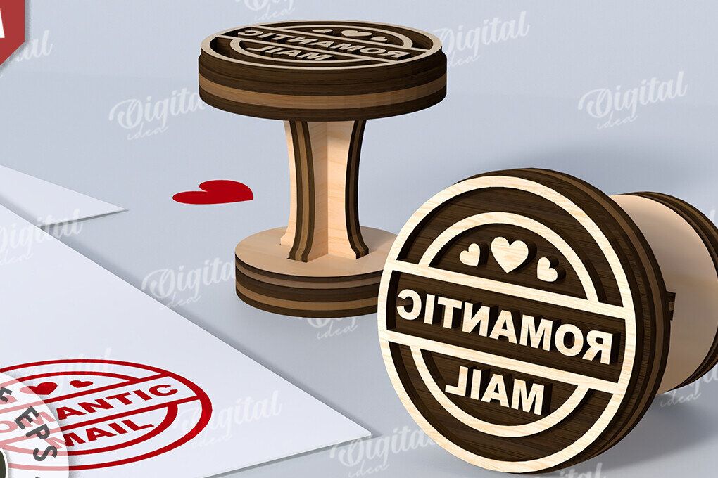 Σετ των 2 Intra απο ξύλο plywood 3mm-4mm πάχος – Σφραγίδα Αγίου Βαλεντίνου. Αγαπήστε το Δίασταση  20x20 cm INTRAFABR-114873383