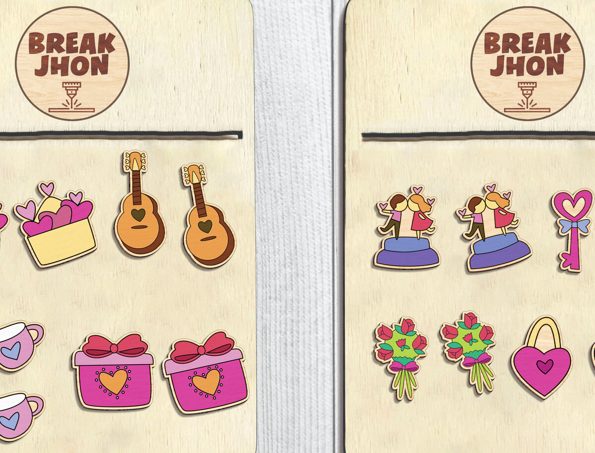 Intra απο ξύλο plywood 3mm-4mm πάχος – Σκουλαρίκια Valentine Stud Δίασταση  5x5 cm INTRAFABR-97026382