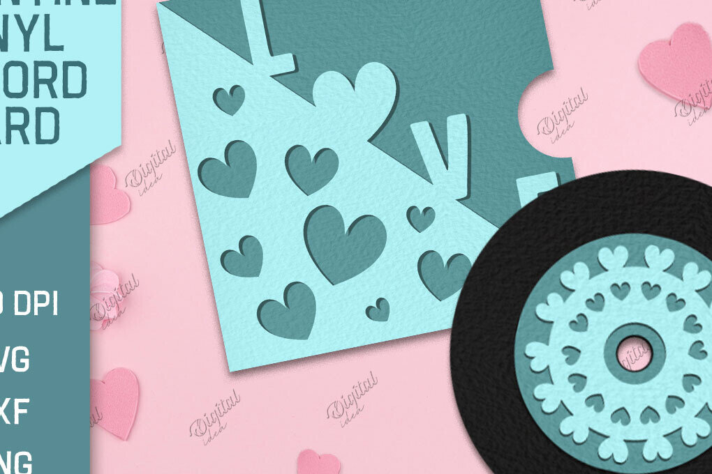 Σετ των 2 Intra απο ξύλο plywood 3mm-4mm πάχος – Χαρτί κοπής καρτών βινυλίου Valentine Δίασταση  20x20 cm INTRAFABR-85067059