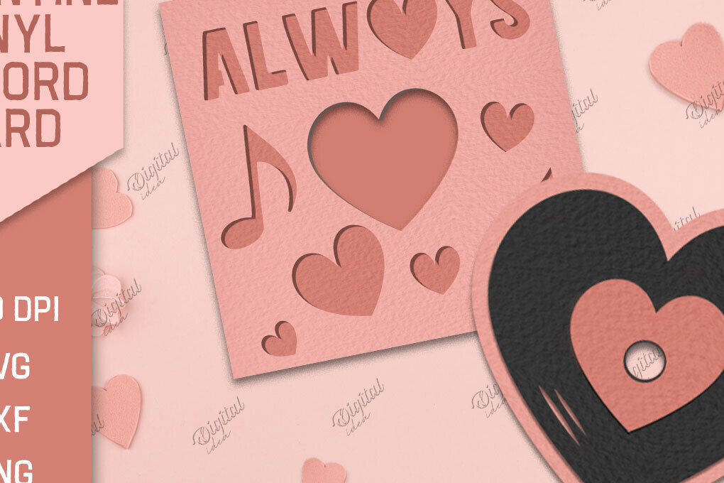 Σετ των 2 Intra απο ξύλο plywood 3mm-4mm πάχος – Χαρτί κοπής καρτών βινυλίου Valentine Δίασταση  20x20 cm INTRAFABR-85067139