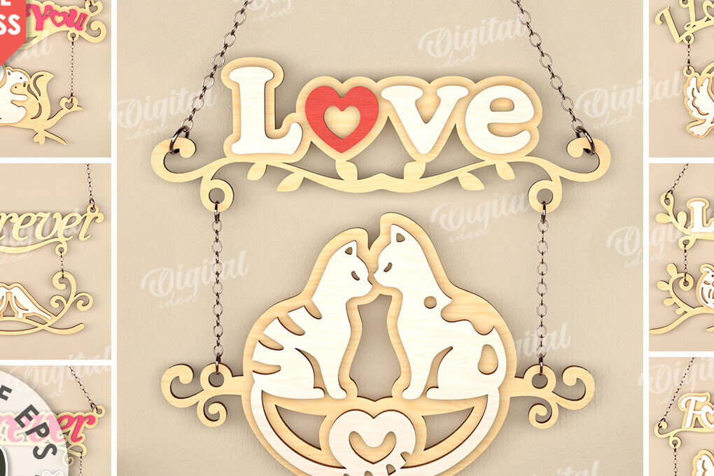 Intra απο ξύλο plywood 3mm-4mm πάχος – Διακόσμηση τοίχου Αγίου Βαλεντίνου Πακέτο κοπής με λέιζερ Δίασταση  40x30 cm INTRAFABR-111988025