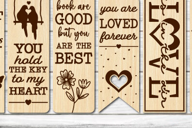 Σετ των 2 Intra απο ξύλο plywood 3mm-4mm πάχος – Πακέτο κοπής λέιζερ σελιδοδείκτη Valentines Δίασταση  20x20 cm INTRAFABR-87456753