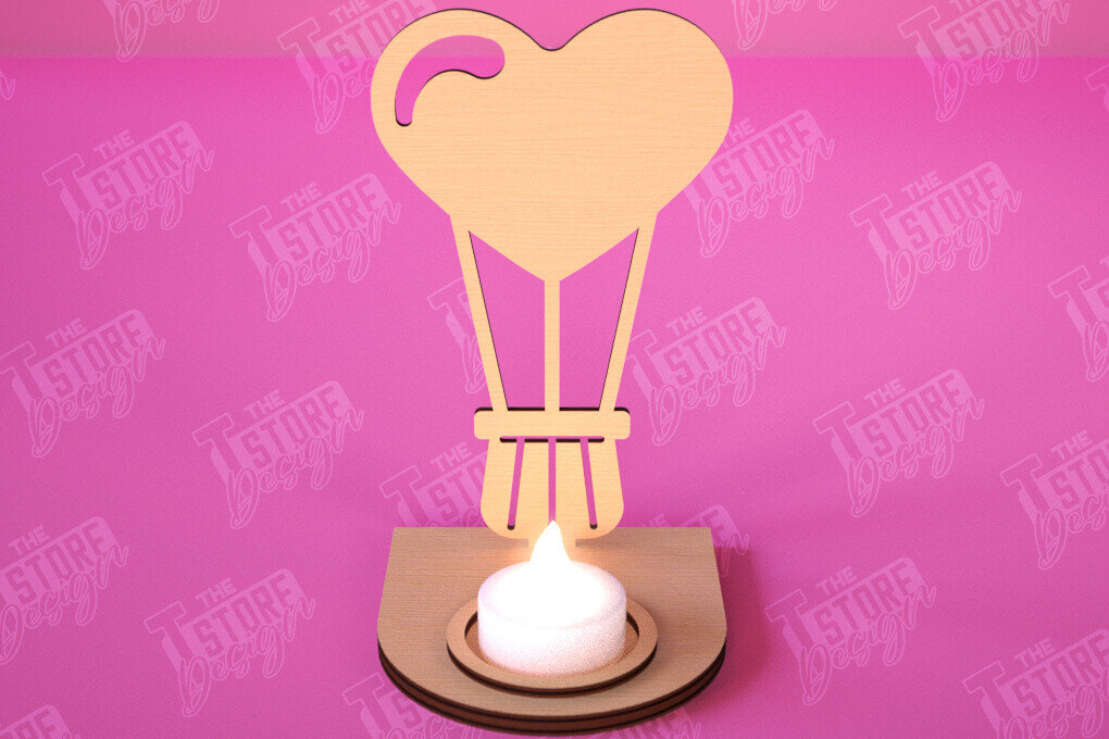 Σετ των 2 Intra απο ξύλο plywood 3mm-4mm πάχος – Κηροπήγιο Αγίου Βαλεντίνου | Κηροπήγιο Δίασταση  20x20 cm INTRAFABR-112523399