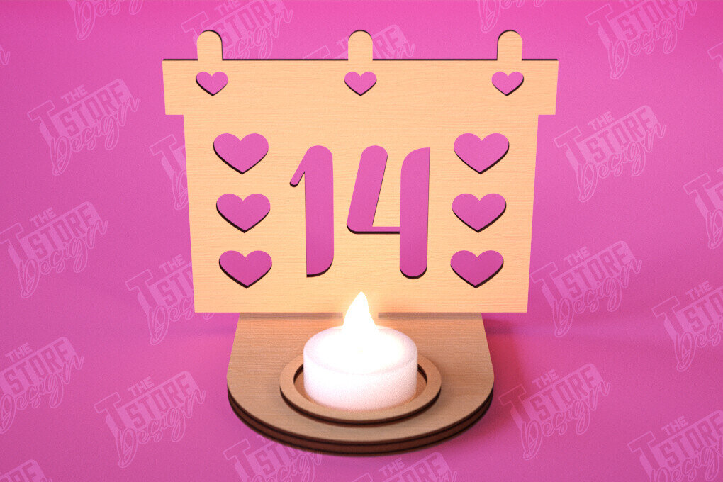 Σετ των 2 Intra απο ξύλο plywood 3mm-4mm πάχος – Κηροπήγιο Αγίου Βαλεντίνου | Κηροπήγιο Δίασταση  20x20 cm INTRAFABR-112523385