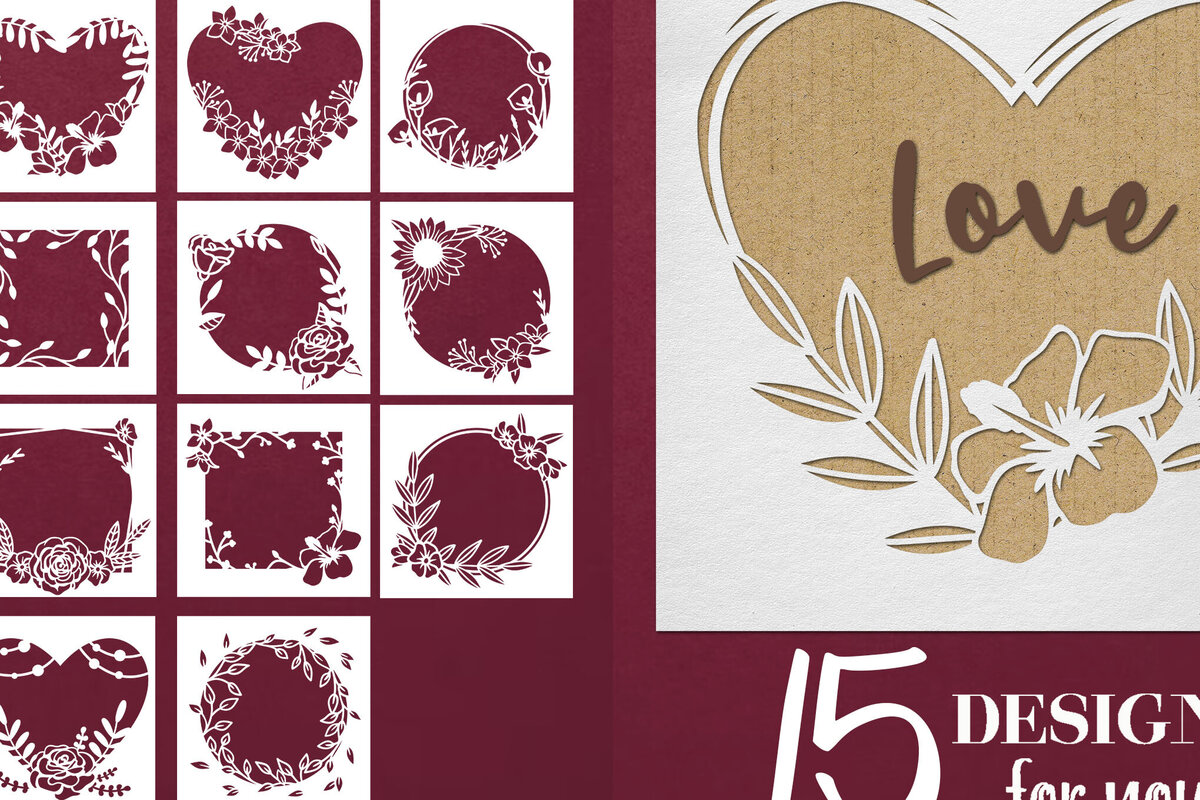 Σετ των 2 Intra απο ξύλο plywood 3mm-4mm πάχος – Κάρτες Αγίου Βαλεντίνου Πακέτο χαρτιού λουλουδιών Δίασταση  20x20 cm INTRAFABR-88672826