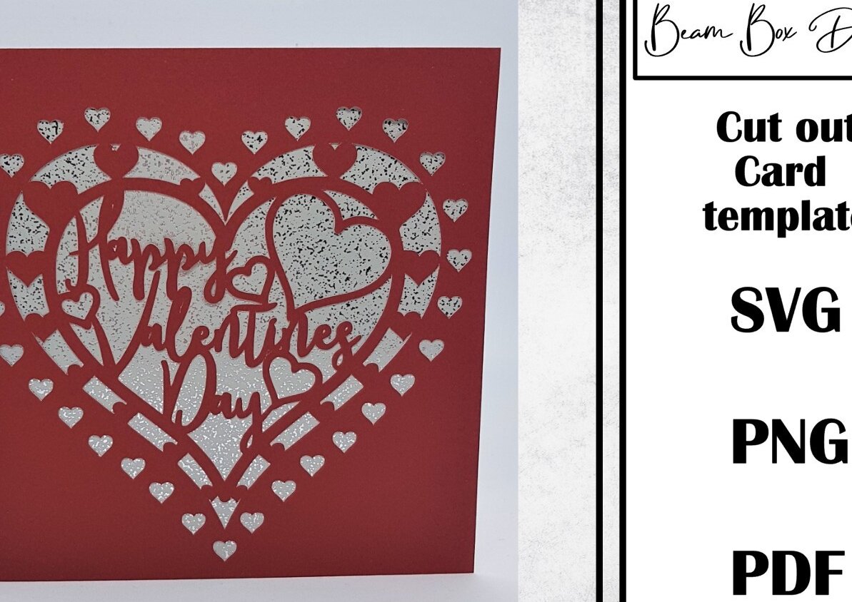 Σετ των 2 Intra απο ξύλο plywood 3mm-4mm πάχος – Πρότυπο κάρτας αποκοπής του Αγίου Βαλεντίνου Δίασταση  20x20 cm INTRAFABR-24280860