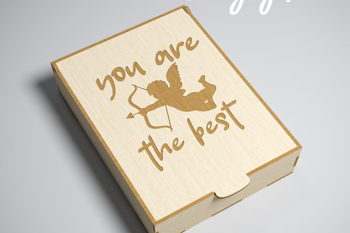 Σετ των 2 Intra απο ξύλο plywood 3mm-4mm πάχος – Ημέρα του Αγίου Βαλεντίνου. 3D κουτί δώρου. Μπομπονιέρα Δίασταση  20x20 cm INTRAFABR-83086002