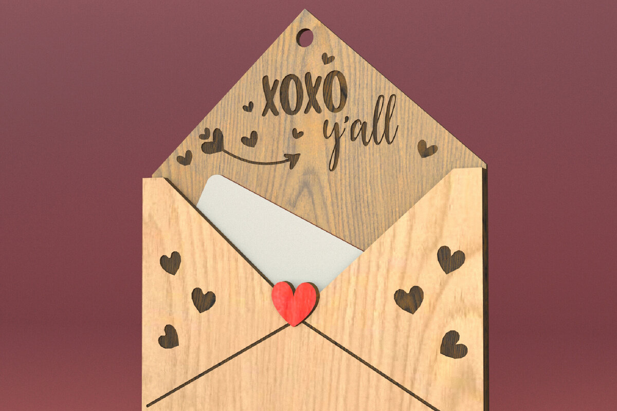 Σετ των 2 Intra απο ξύλο plywood 3mm-4mm πάχος – Ημέρα του Αγίου Βαλεντίνου. Θήκη 3D δωροκάρτας Δίασταση  20x20 cm INTRAFABR-82897450