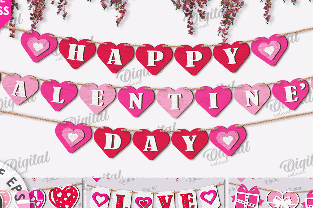 Σετ των 2 Intra απο ξύλο plywood 3mm-4mm πάχος – Πακέτο κοπής με λέιζερ πανό για την ημέρα του Αγίου Βαλεντίνου Δίασταση  20x20 cm INTRAFABR-113765854