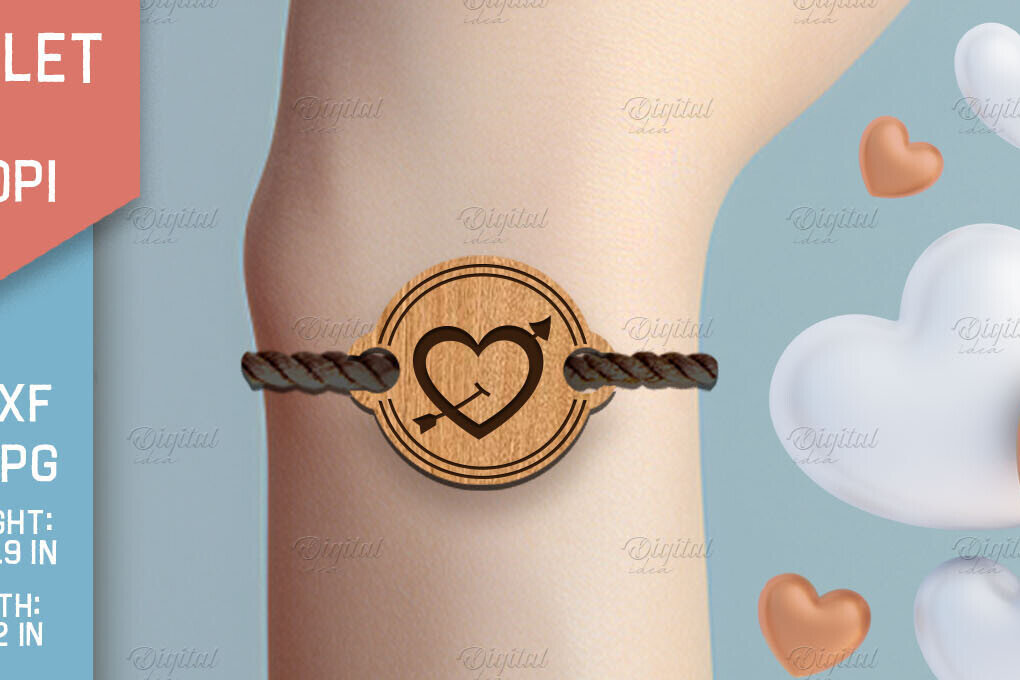 Σετ των 3 Intra απο ξύλο plywood 3mm-4mm πάχος – Βραχιόλι του Αγίου Βαλεντίνου με Δίασταση  20x20 cm INTRAFABR-85705717