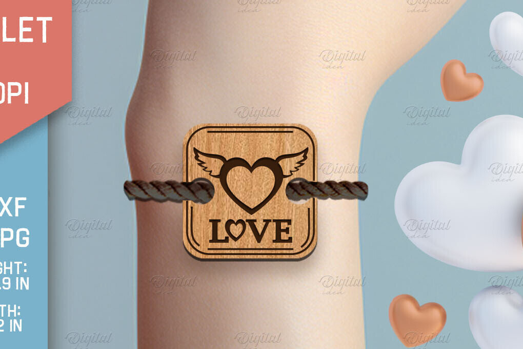 Σετ των 3 Intra απο ξύλο plywood 3mm-4mm πάχος – Βραχιόλι του Αγίου Βαλεντίνου με Δίασταση  20x20 cm INTRAFABR-85705798