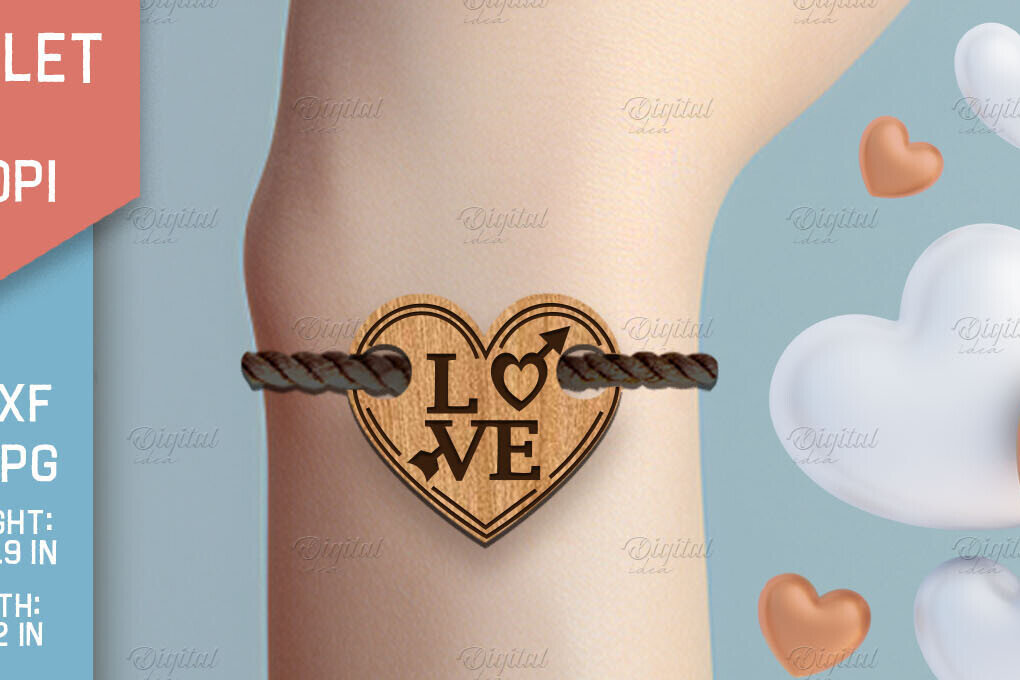 Σετ των 3 Intra απο ξύλο plywood 3mm-4mm πάχος – Βραχιόλι του Αγίου Βαλεντίνου με Δίασταση  20x20 cm INTRAFABR-85705413