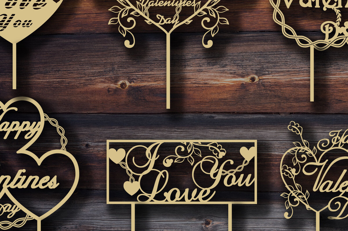 Σετ των 2 Intra απο ξύλο plywood 3mm-4mm πάχος – Τούρτα για την ημέρα του Αγίου Βαλεντίνου Δίασταση  20x20 cm INTRAFABR-24326301