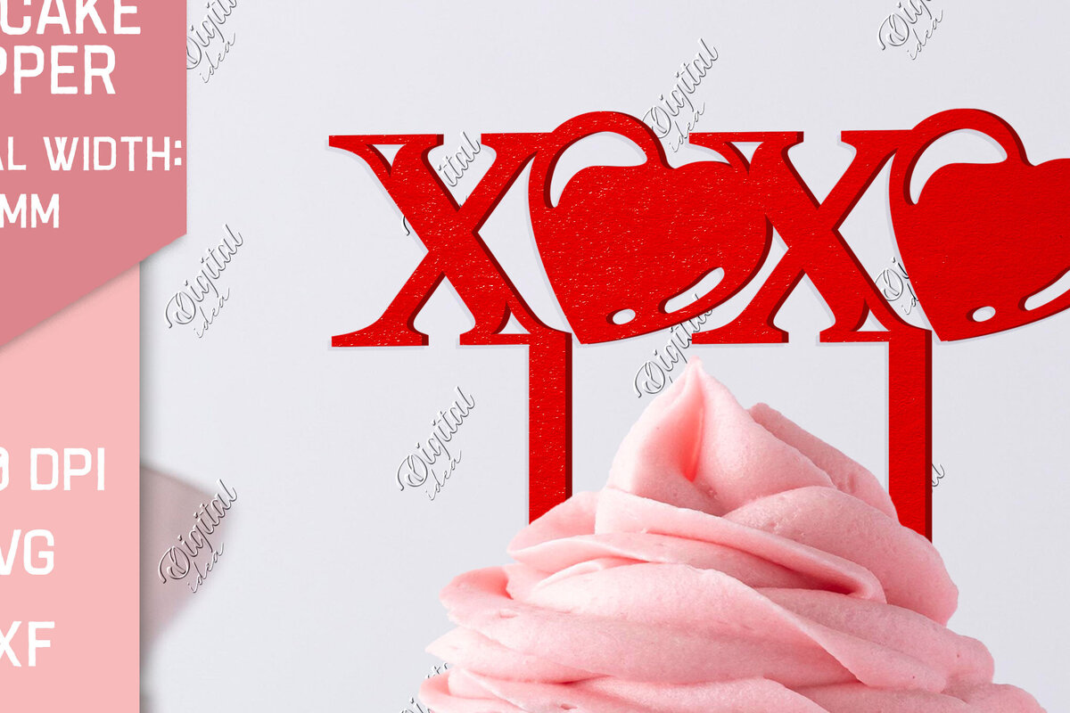 Σετ των 2 Intra απο ξύλο plywood 3mm-4mm πάχος – Τούρτα για την ημέρα του Αγίου Βαλεντίνου. XoXo Δίασταση  20x20 cm INTRAFABR-83943163