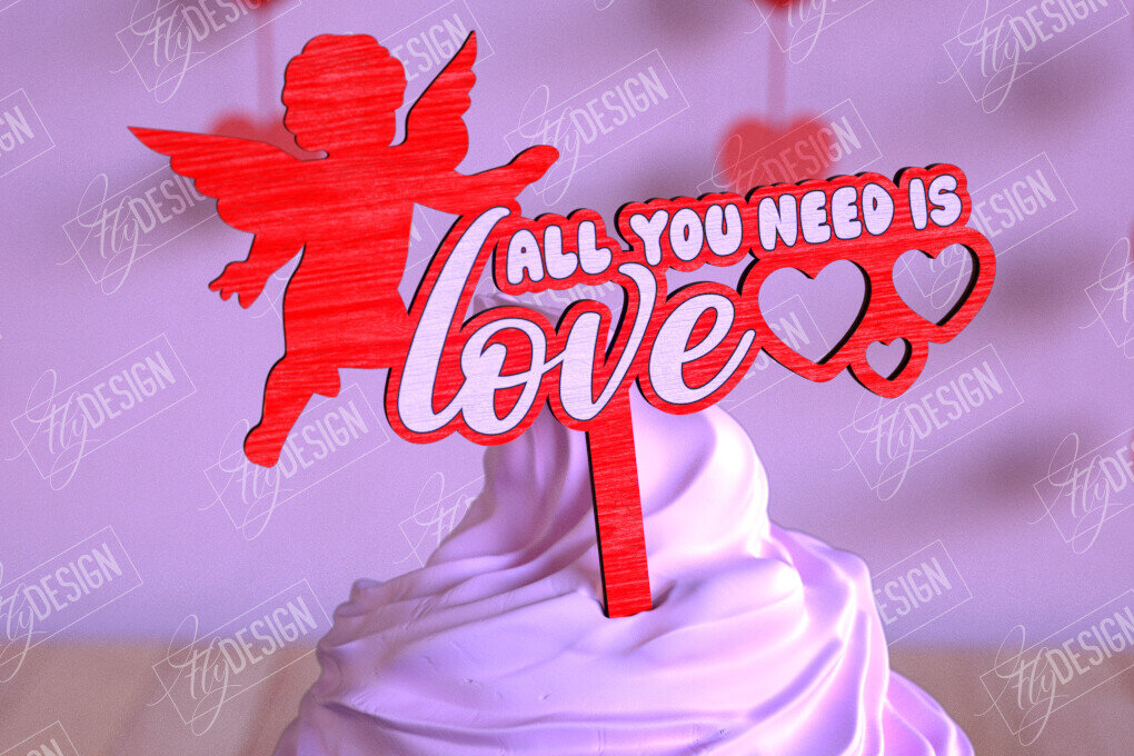 Σετ των 2 Intra απο ξύλο plywood 3mm-4mm πάχος – Τούρτες για την ημέρα του Αγίου Βαλεντίνου | Αρχείο CNC Δίασταση  20x20 cm INTRAFABR-110269162