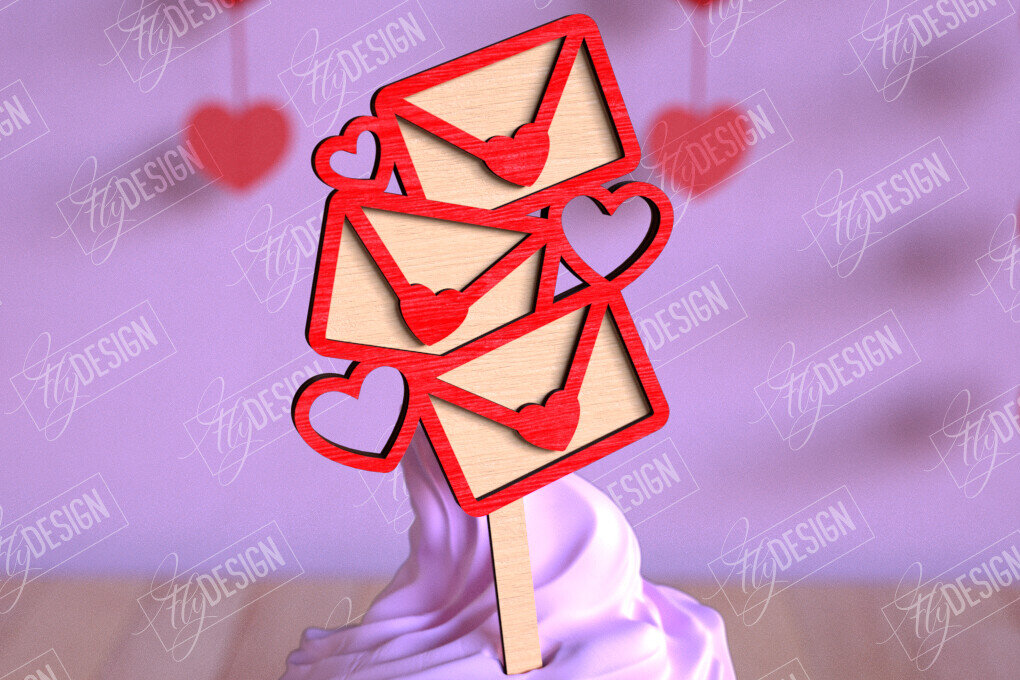 Σετ των 2 Intra απο ξύλο plywood 3mm-4mm πάχος – Τούρτες για την ημέρα του Αγίου Βαλεντίνου | Αρχείο CNC Δίασταση  20x20 cm INTRAFABR-110269035