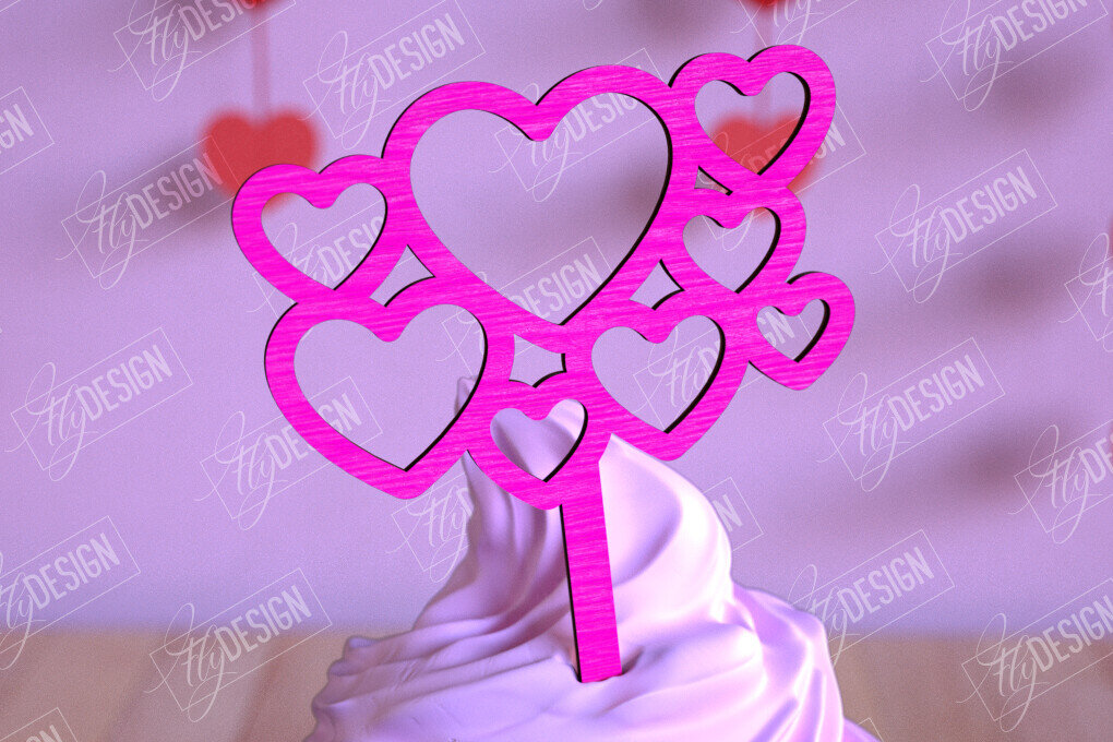 Σετ των 2 Intra απο ξύλο plywood 3mm-4mm πάχος – Τούρτες για την ημέρα του Αγίου Βαλεντίνου | Αρχείο CNC Δίασταση  20x20 cm INTRAFABR-110269038