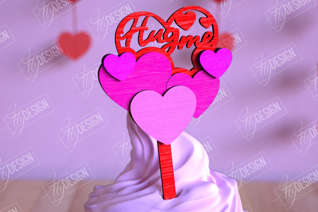 Σετ των 2 Intra απο ξύλο plywood 3mm-4mm πάχος – Τούρτες για την ημέρα του Αγίου Βαλεντίνου | Αρχείο CNC Δίασταση  20x20 cm INTRAFABR-110269090