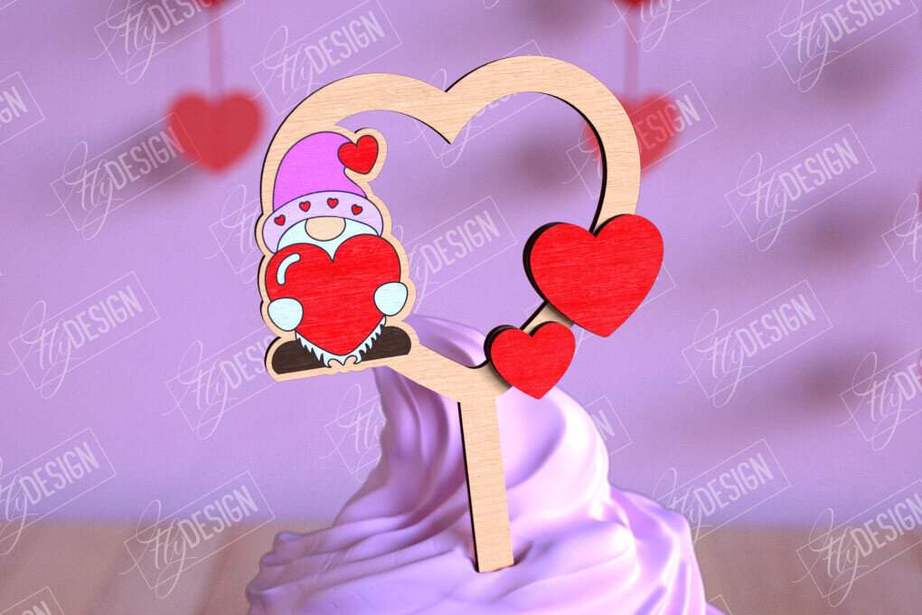 Σετ των 2 Intra απο ξύλο plywood 3mm-4mm πάχος – Τούρτες για την ημέρα του Αγίου Βαλεντίνου | Αρχείο CNC Δίασταση  20x20 cm INTRAFABR-110269094