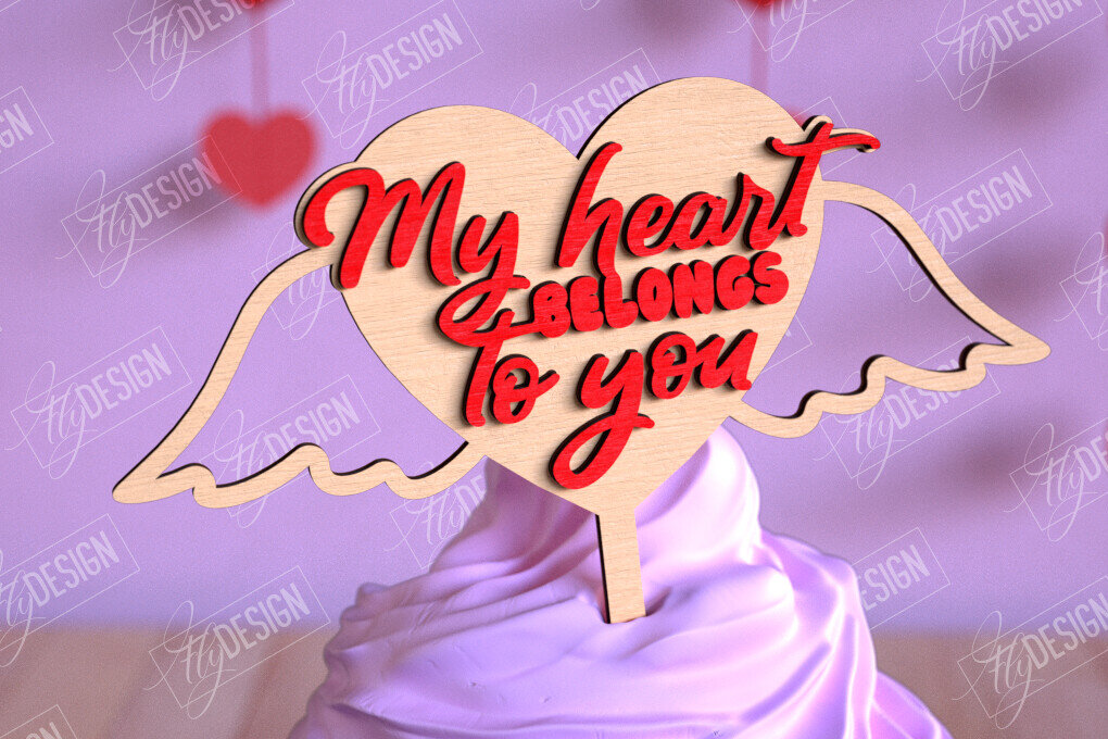 Σετ των 2 Intra απο ξύλο plywood 3mm-4mm πάχος – Τούρτες για την ημέρα του Αγίου Βαλεντίνου | Αρχείο CNC Δίασταση  20x20 cm INTRAFABR-110269097