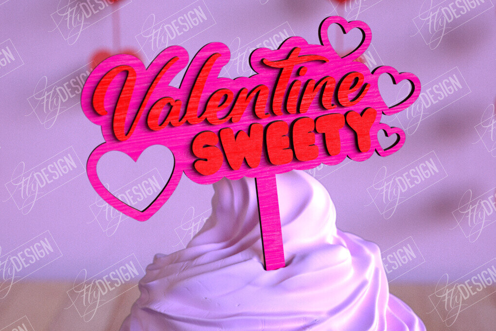 Σετ των 2 Intra απο ξύλο plywood 3mm-4mm πάχος – Τούρτες για την ημέρα του Αγίου Βαλεντίνου | Αρχείο CNC Δίασταση  20x20 cm INTRAFABR-110269156