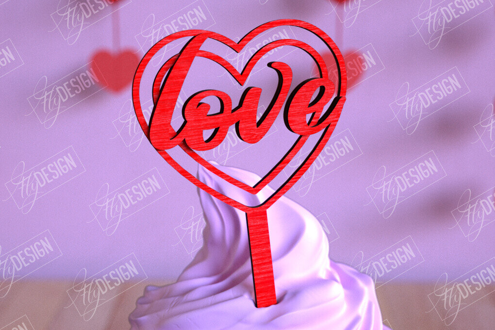 Σετ των 2 Intra απο ξύλο plywood 3mm-4mm πάχος – Τούρτες για την ημέρα του Αγίου Βαλεντίνου | Αρχείο CNC Δίασταση  20x20 cm INTRAFABR-110269030