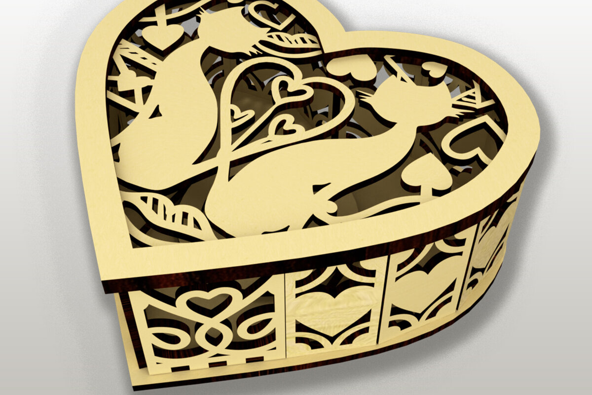 Σετ των 2 Intra απο ξύλο plywood 3mm-4mm πάχος – Κηροπήγιο για την ημέρα του Αγίου Βαλεντίνου Δίασταση  20x20 cm INTRAFABR-114345184