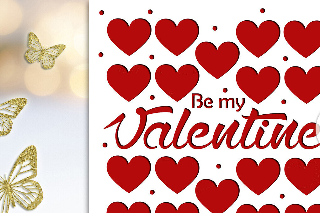 Σετ των 2 Intra απο ξύλο plywood 3mm-4mm πάχος – Πρότυπα κοπής καρτών για την ημέρα του Αγίου Βαλεντίνου Δίασταση  20x20 cm INTRAFABR-89116745