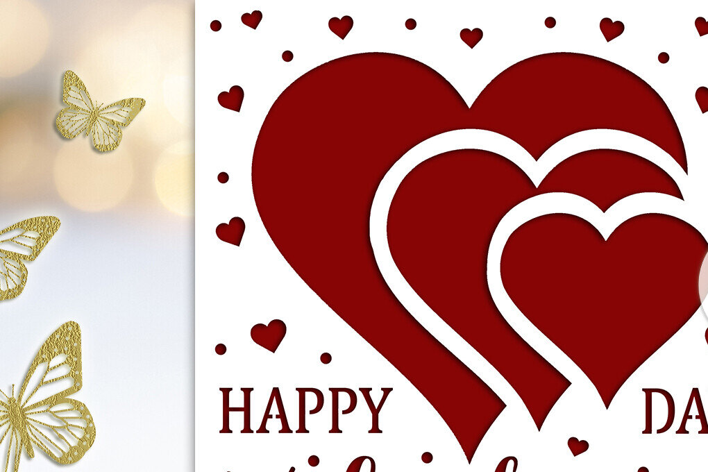 Σετ των 2 Intra απο ξύλο plywood 3mm-4mm πάχος – Πρότυπα κοπής καρτών για την ημέρα του Αγίου Βαλεντίνου Δίασταση  20x20 cm INTRAFABR-89282280