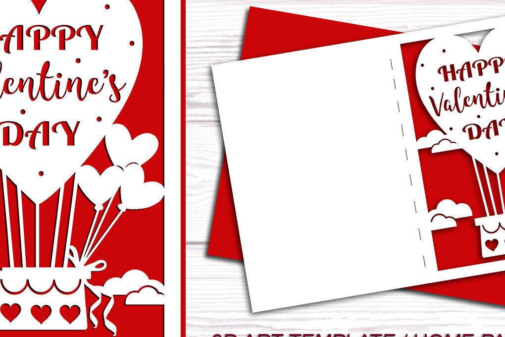 Σετ των 2 Intra απο ξύλο plywood 3mm-4mm πάχος – Πρότυπα κοπής καρτών για την ημέρα του Αγίου Βαλεντίνου Δίασταση  20x20 cm INTRAFABR-88374201