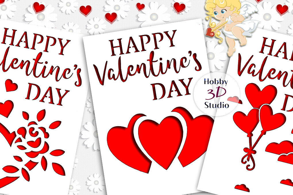 Σετ των 2 Intra απο ξύλο plywood 3mm-4mm πάχος – Πακέτο καρτών για την ημέρα του Αγίου Βαλεντίνου Δίασταση  20x20 cm INTRAFABR-88588628