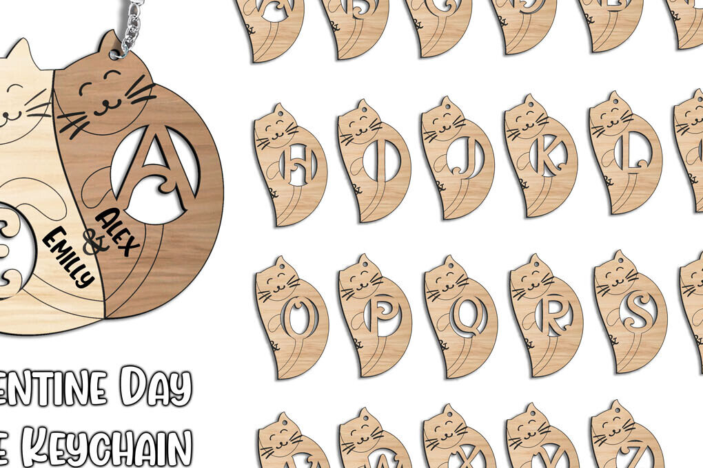 Σετ των 3 Intra απο ξύλο plywood 3mm-4mm πάχος – Γράμμα για μπρελόκ για την ημέρα του Αγίου Βαλεντίνου E Δίασταση  5x5 cm INTRAFABR-113319529
